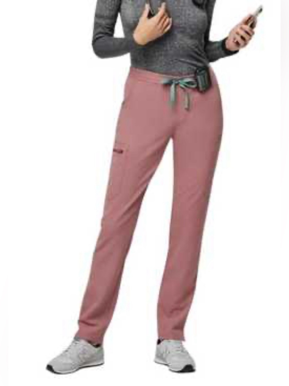 FIGS Women's Mauve Straight-Leg Drawstring Yola Scrub Pants XXS